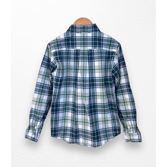Janie and Jack Plaid Poplin Dress Shirt, Size 7 - Picture 4 of 7